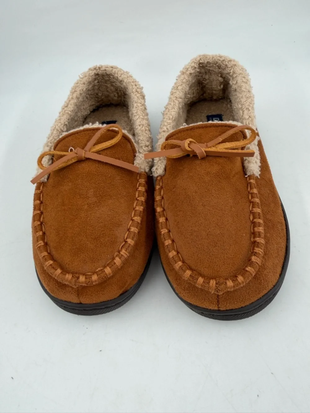 Dockers Kids Brown Cozy -SZ 11-12- Sheepskin Lined Moccasins Slippers